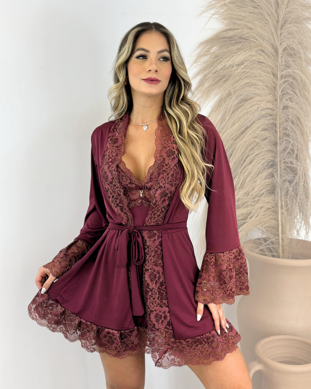 Conjunto Château Margaux - Camisola + Robe e Calcinha