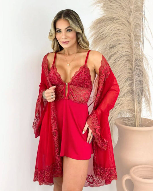 Robe Imperial Rouge em Tule e Renda
