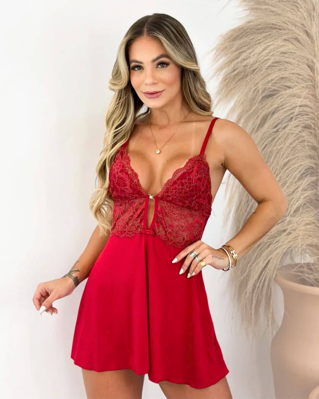 Robe Imperial Rouge em Tule e Renda