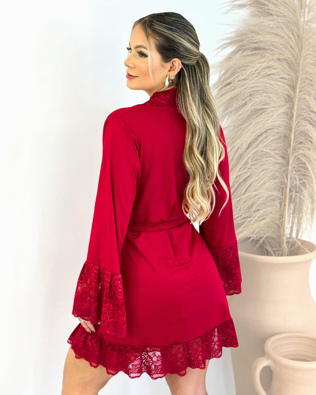 Conjunto L’Essence Rouge - Camisola + Robe e Calcinha