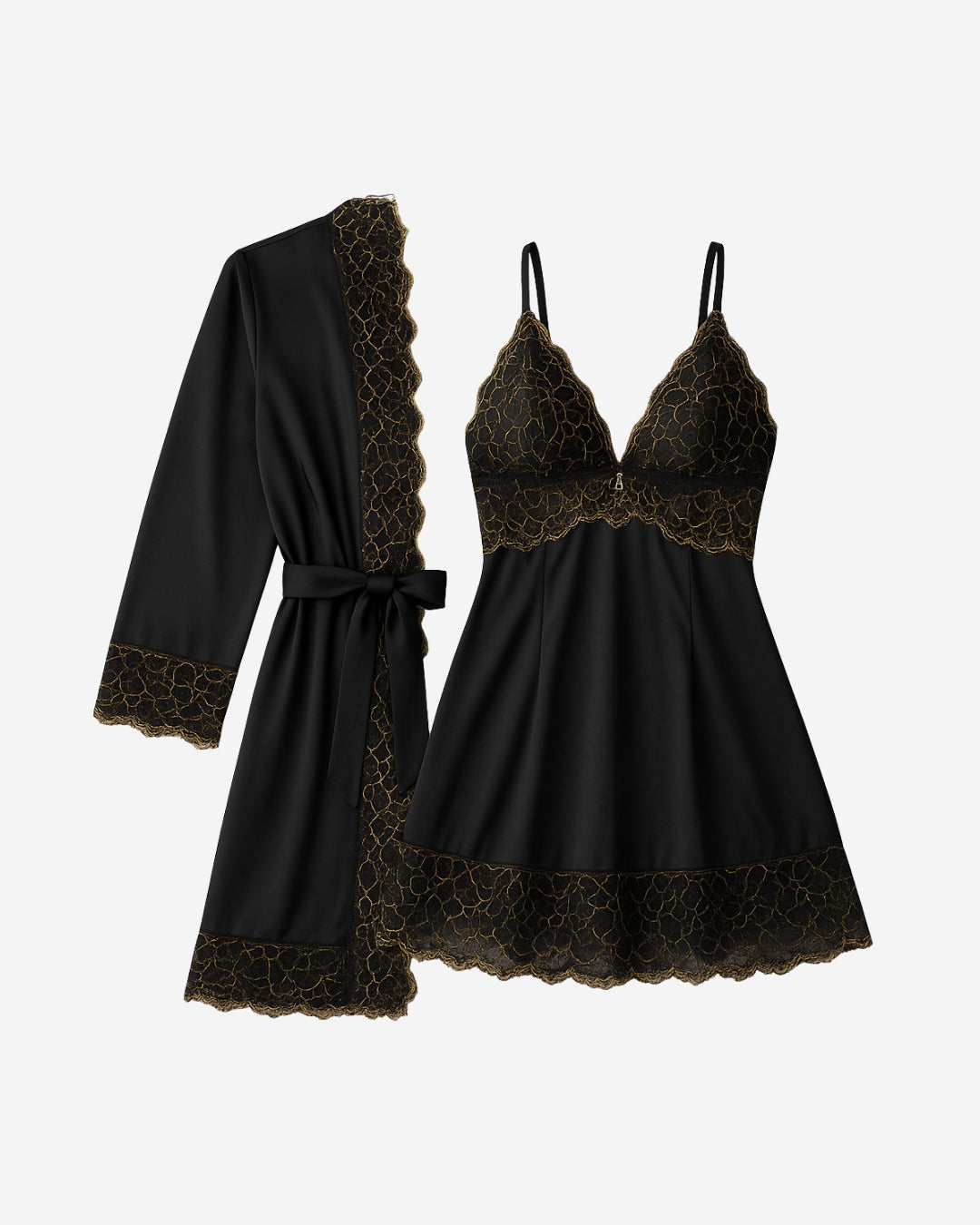 Conjunto Paco Rabanne - Camisola + Robe e Calcinha